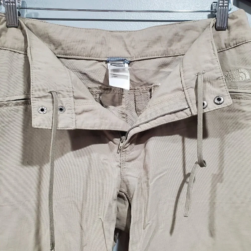 The North Face Beige Khaki Roll Up Drawstring Hiking Pants Women’s Size 8